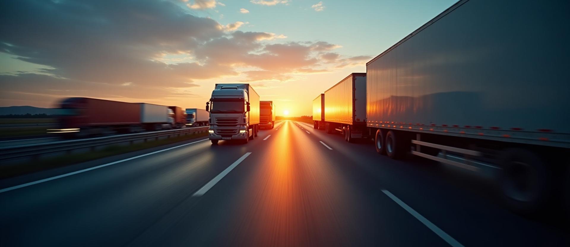 Tajdok Hauling trucks maneuvering through a modern cross-border logistics gateway