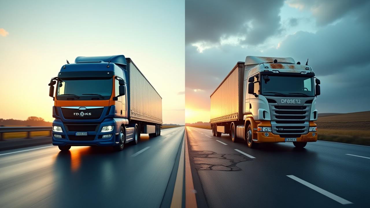 A conceptual look at a smooth highway representing reliable logistics versus a broken road representing fragmented budget carriers.