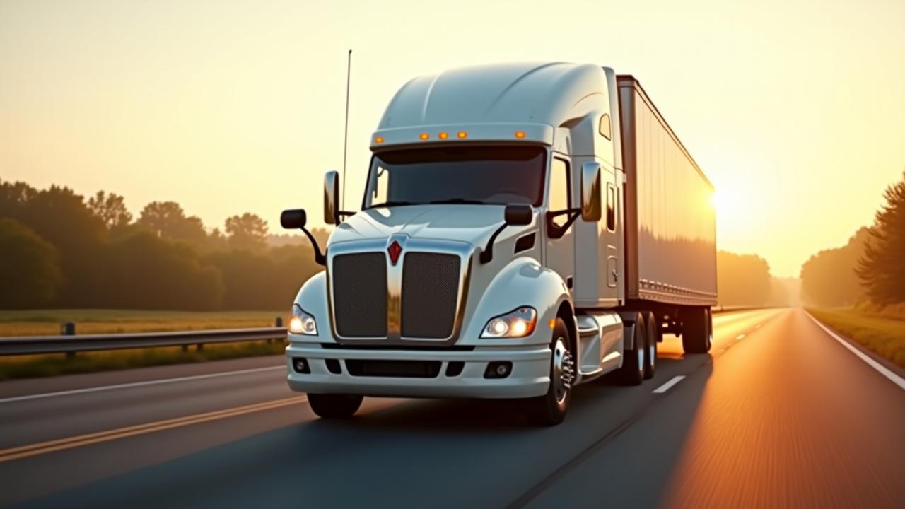 Close up of a premium Tajdok heavy-duty truck trailer on a Virginia highway